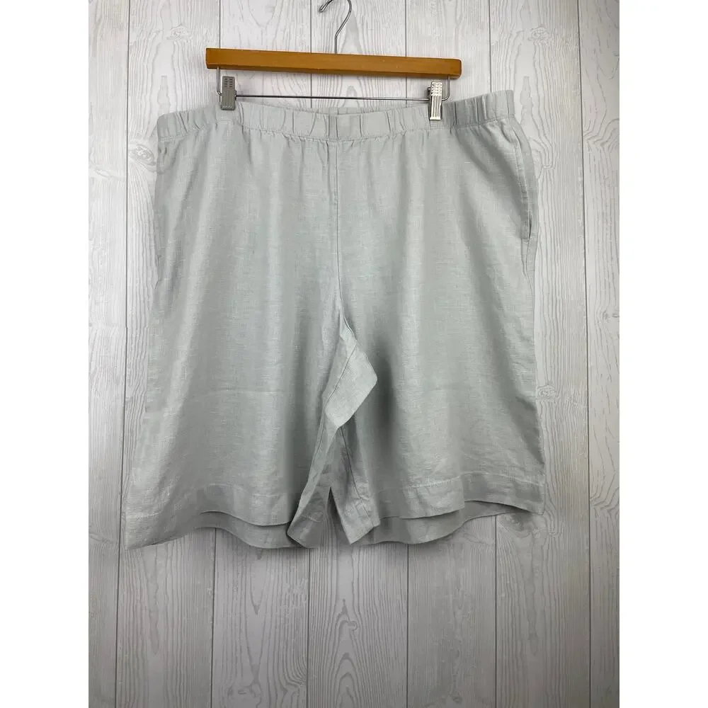 J.Jill Easy Linen-Blend Shorts in White/Gray, Women's size 2X BUNDLE - Picture 5 of 10